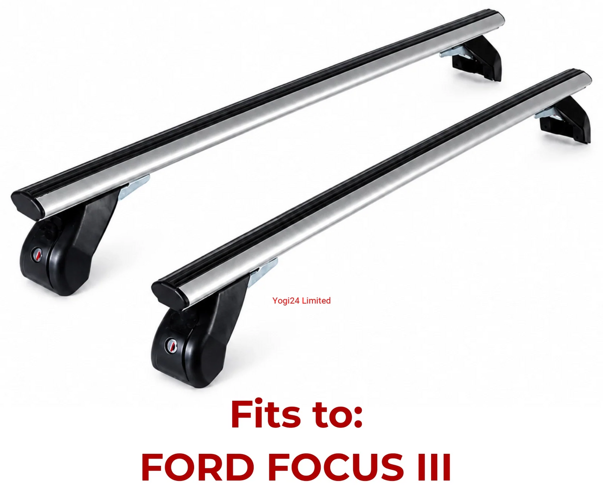 FABBRI Roof Rack fits FORD Focus (mk III) Estate 5-door 2011-2018 (normal roof) – Aluminium aero bars 124 cm