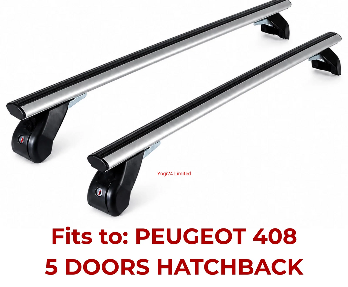 FABBRI Roof Rack fits PEUGEOT 408 Hatchback 5-door 2022-present (normal roof) – Aluminium aero bars 110 cm