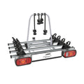 Bike Carrier Giro – Towbar Mounted, 4 Bikes, 13-pin, Silver