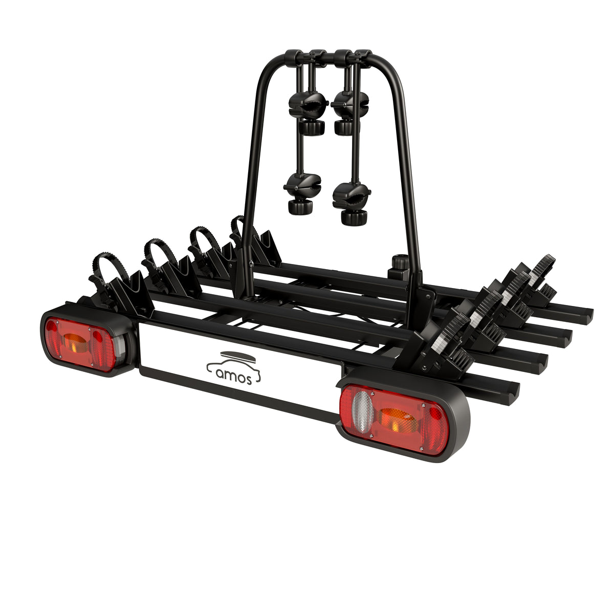 Bike Carrier Giro – Towbar Mounted, 4 Bikes, 13-pin, Black