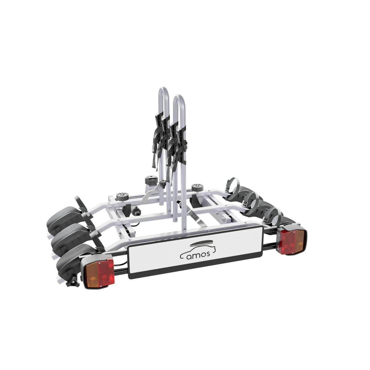 Bike Carrier Tytan Plus – Towbar Mounted, 3 Bikes, 7-pin, Silver