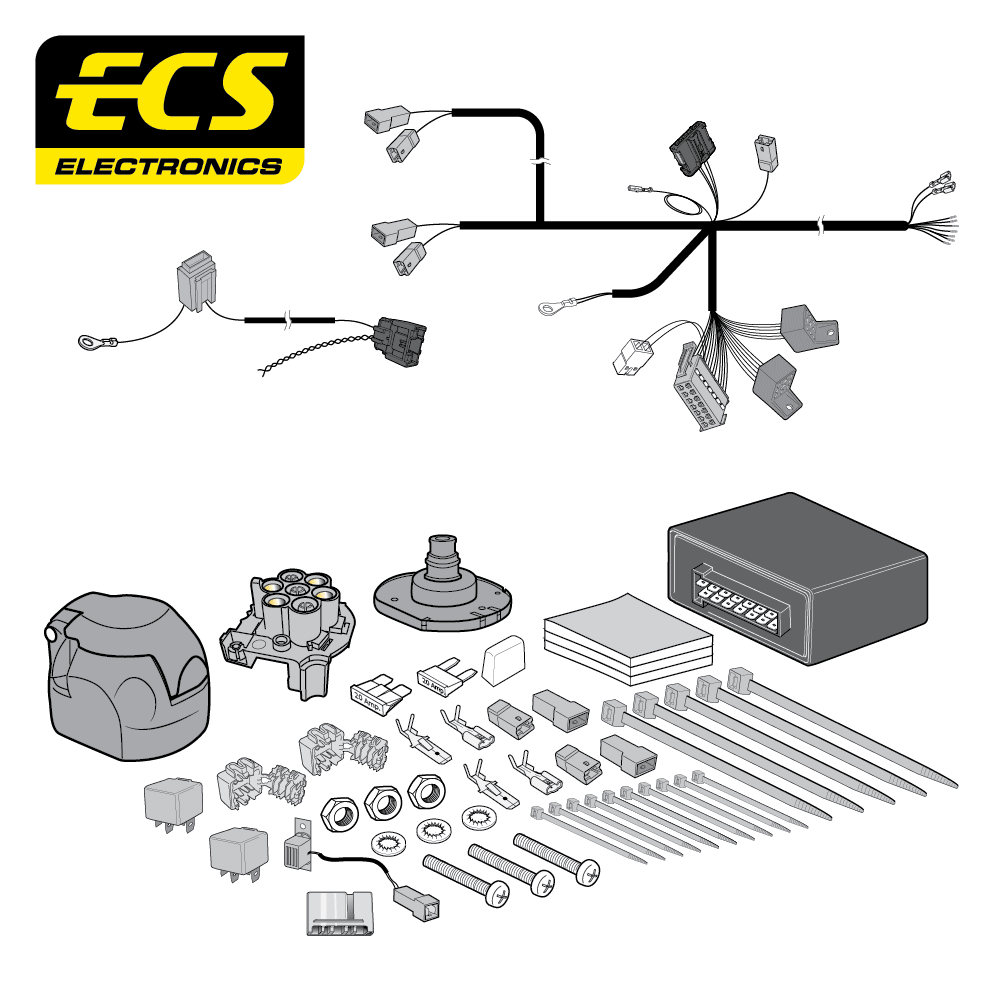 ECS 7-pin Towbar Wiring Kit – Alfa Romeo Giulia 2016+ [AF01407U]