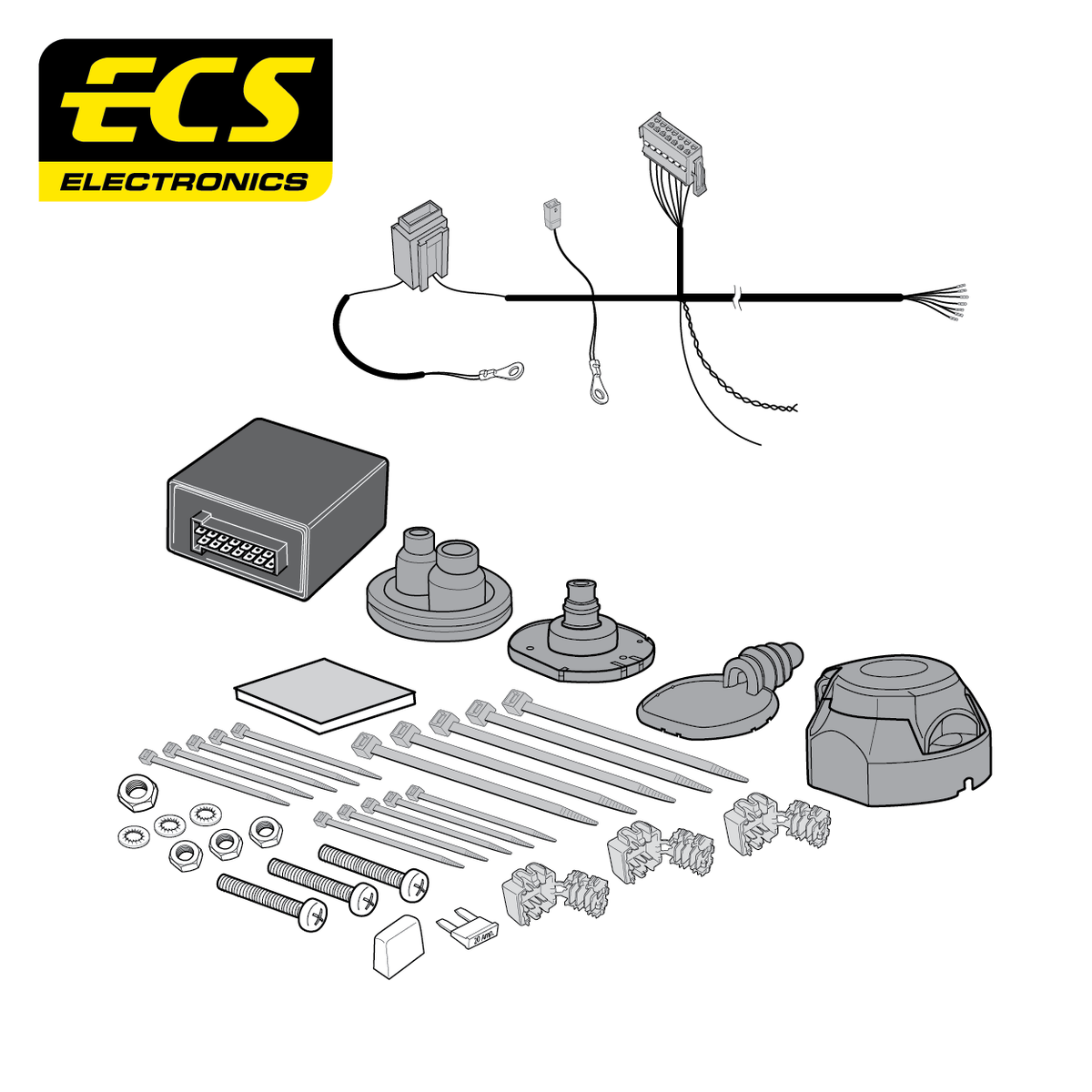 ECS 7-pin Towbar Wiring Kit – Audi A6 2004–2012 [AU07407U]