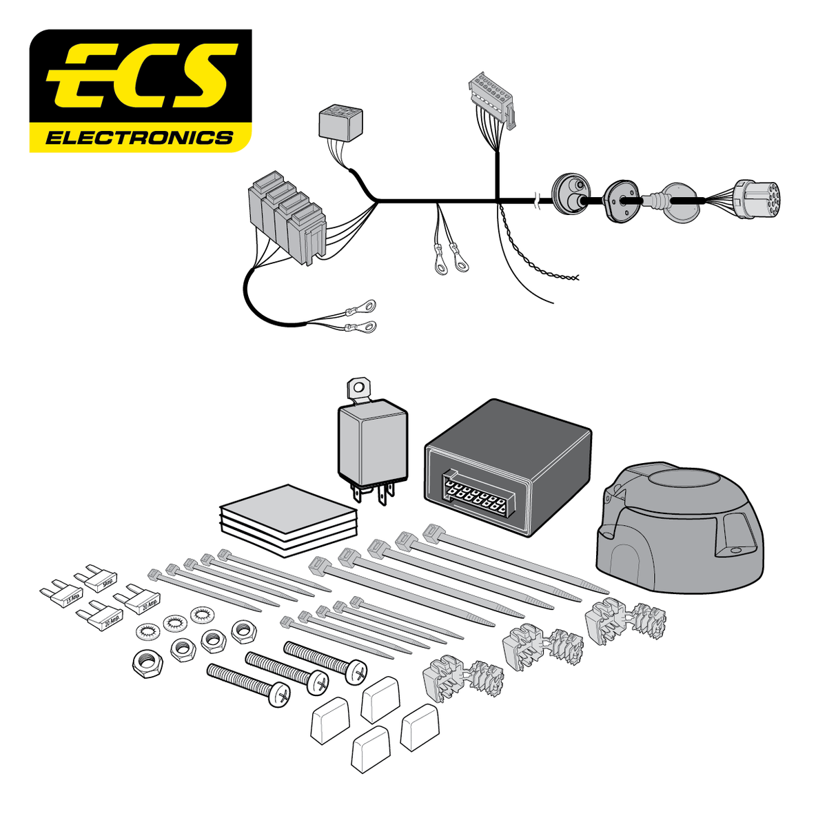 ECS 13-pin Towbar Wiring Kit – Audi A6 2004–2012 [AU07413U]