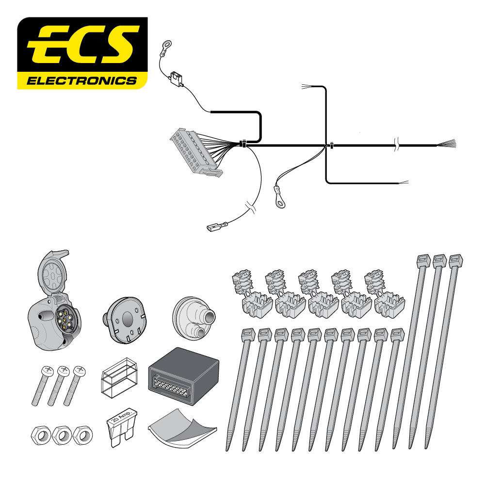 ECS 7-pin Towbar Wiring Kit – BMW 5 Series 1996–1999 [BW016B1U]