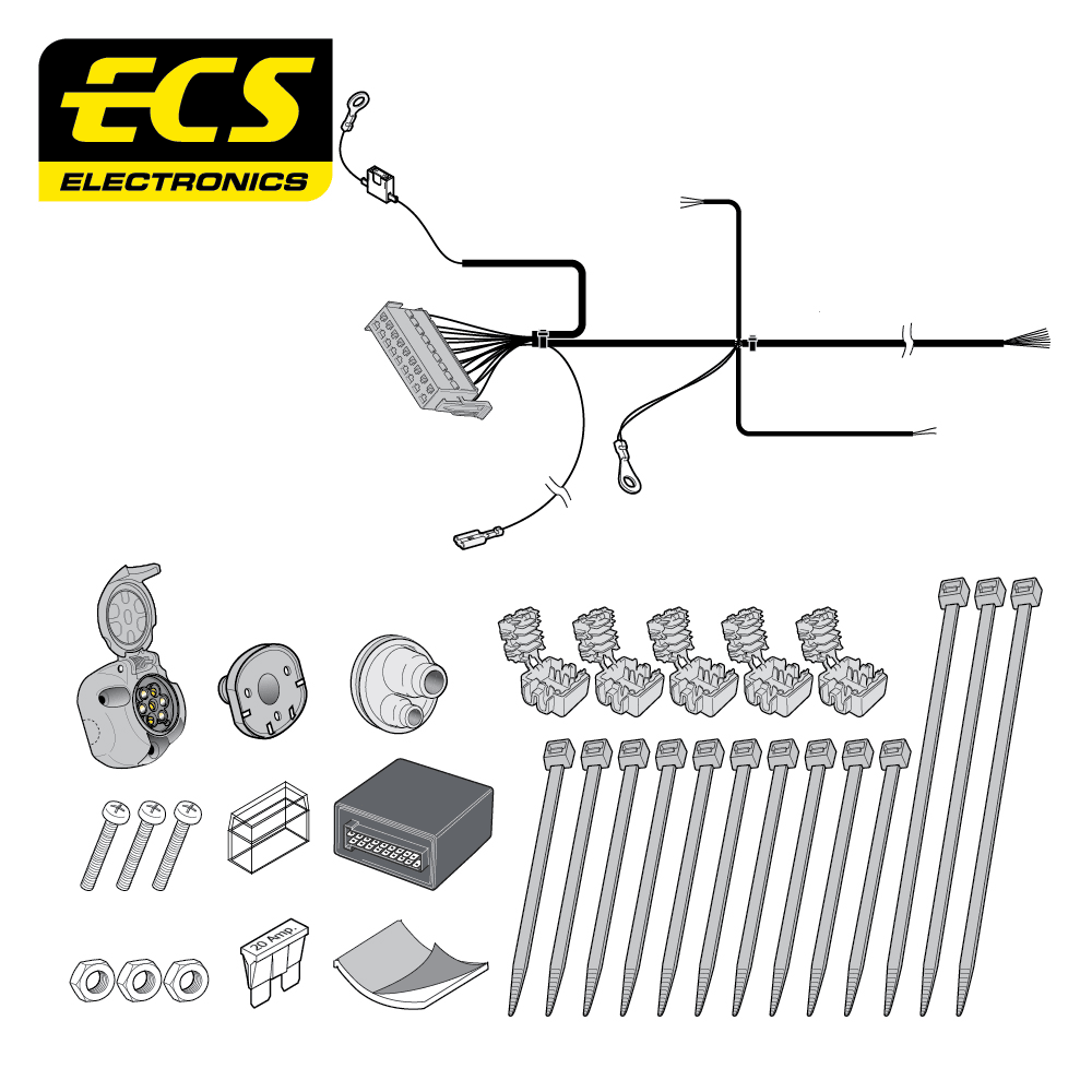 ECS 7-pin Towbar Wiring Kit – BMW 5 Series 2001–2003 [BW017B1U]
