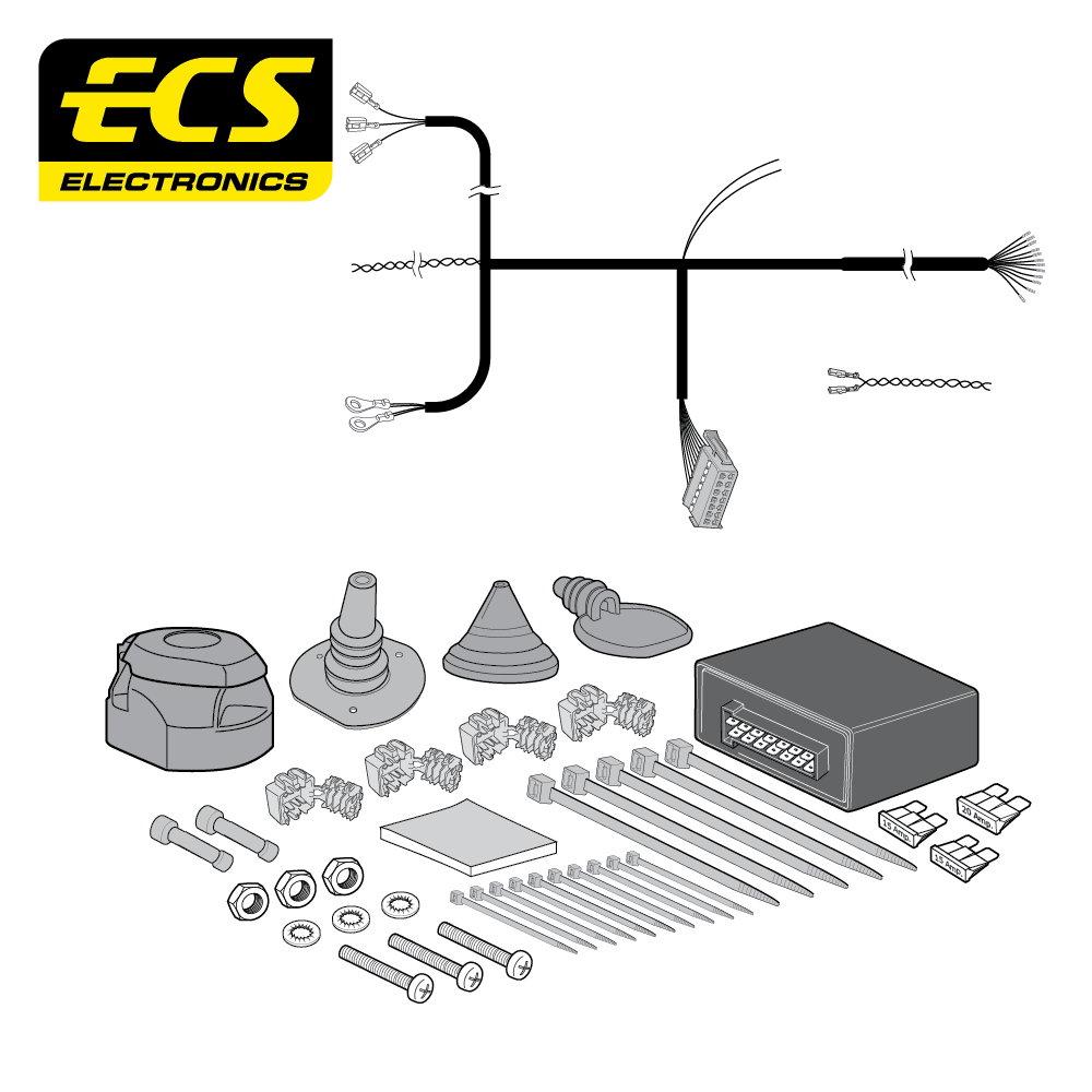 ECS 13-pin Towbar Wiring Kit – BMW / Mini (multi-fit) 2014–2025 [BW02713MU]