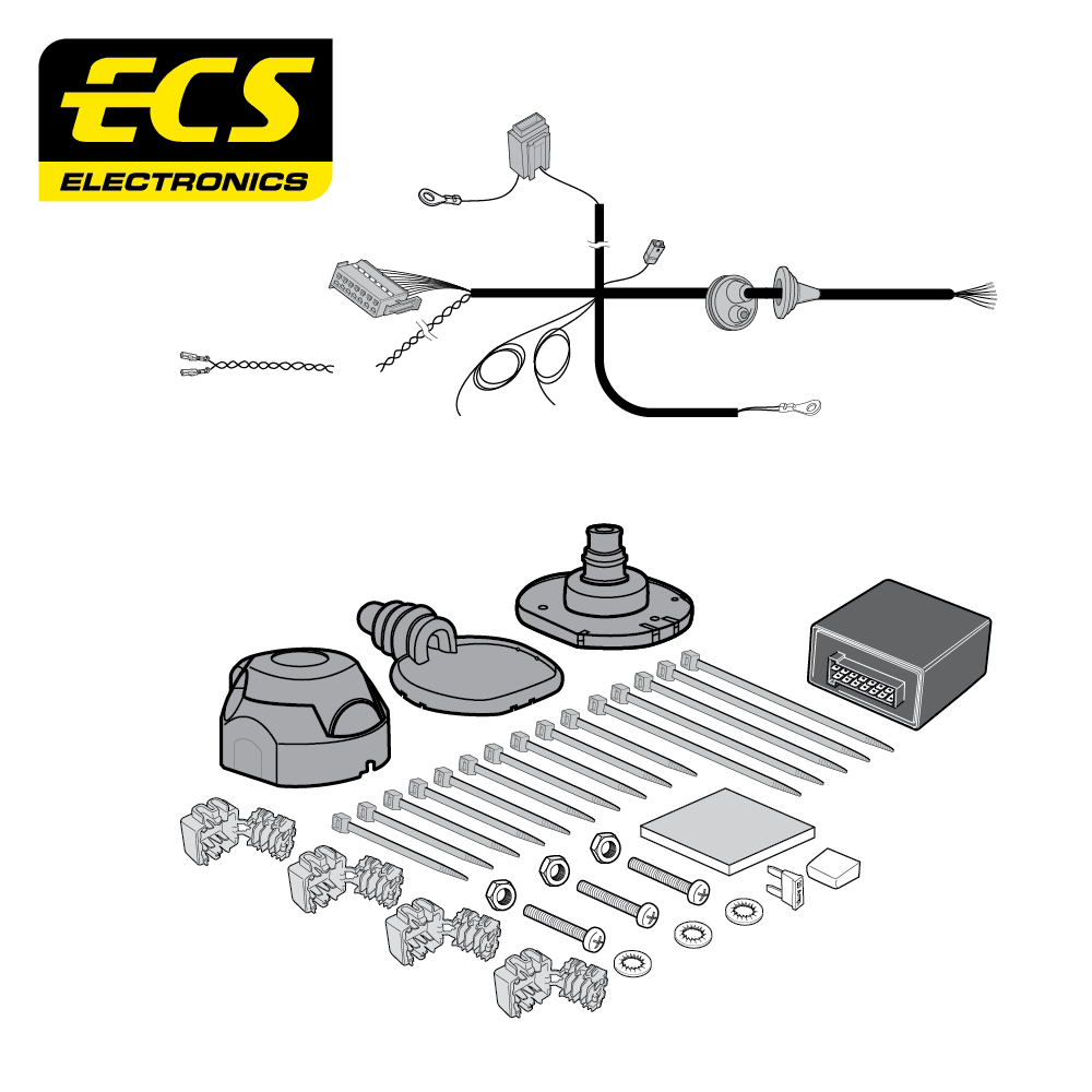 ECS 7-pin Towbar Wiring Kit – BMW 3 Series / X5 / X6 +1 more 2018+ [BW03107U]
