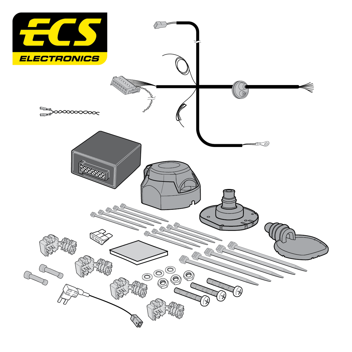 ECS 7-pin Towbar Wiring Kit – BMW iX 2021+ [BW03407U]