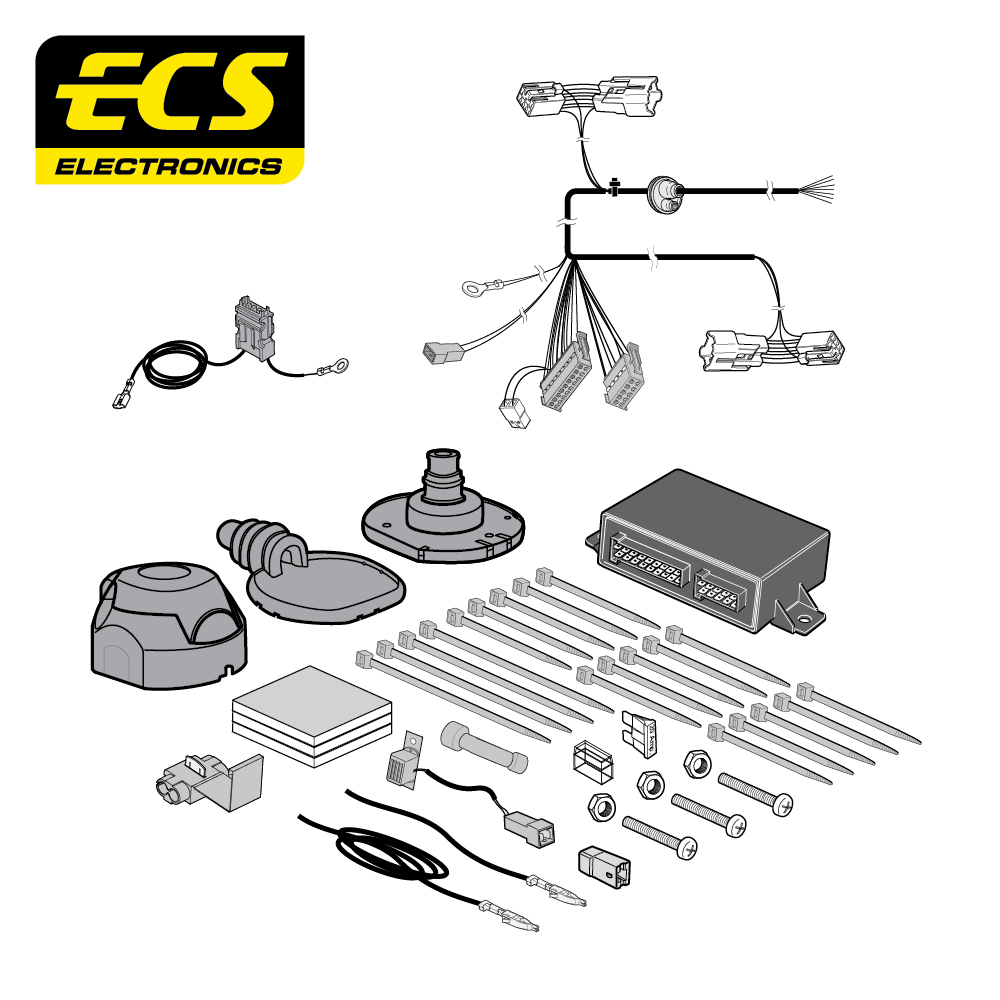 ECS 7-pin Towbar Wiring Kit – Chevrolet / Vauxhall / Opel (multi-fit) 2006+ [CH003BLU]