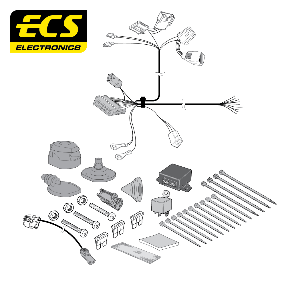 ECS 13-pin Towbar Wiring Kit – Citroën / DS / Peugeot (multi-fit) 2005+ [CT050D1U]