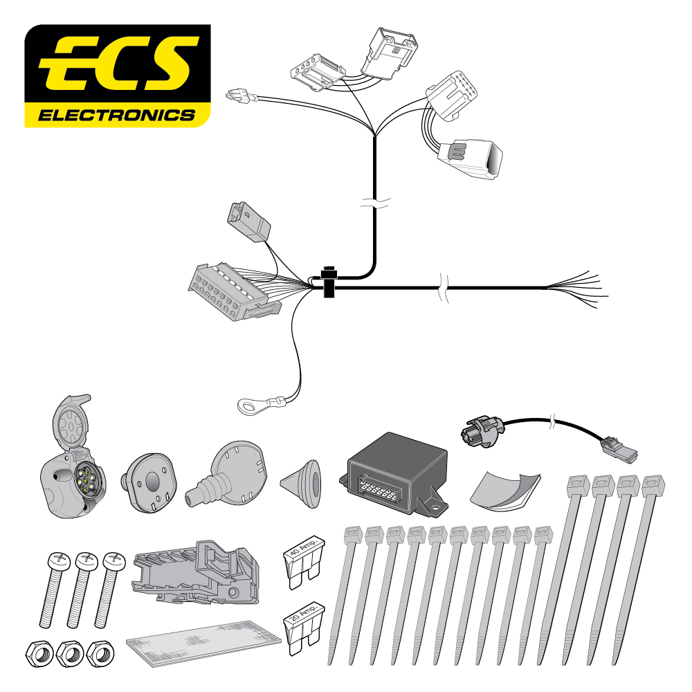 ECS 7-pin Towbar Wiring Kit – Citroën / Peugeot (multi-fit) 2015–2018 [CT056B1U]