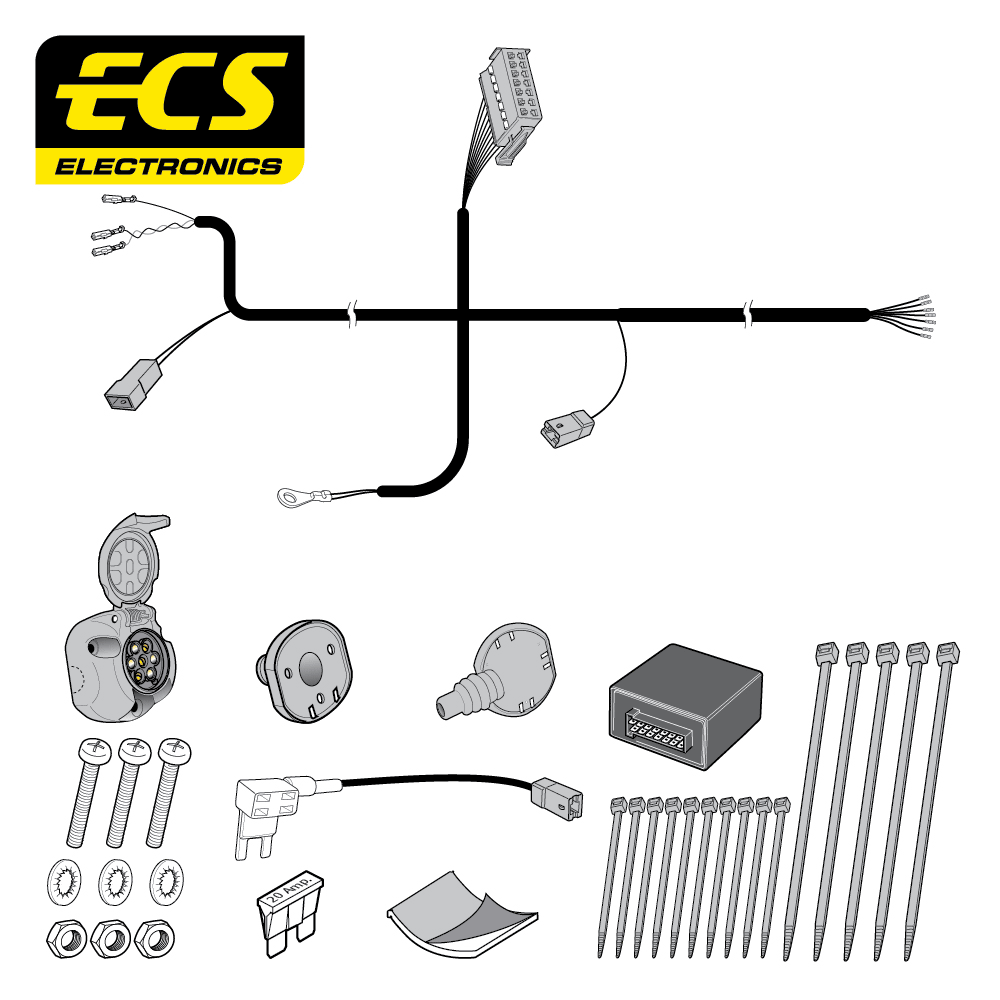 ECS 7-pin Towbar Wiring Kit – Citroën / Vauxhall / Opel (multi-fit) 2017–2024 [CT06107MU]