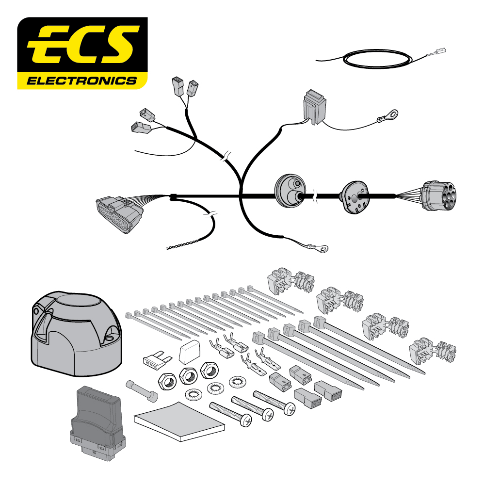 ECS 7-pin Towbar Wiring Kit – Citroën / Fiat / Peugeot / Vauxhall / Opel (multi-fit) 2014–2024 [FI05007MU]