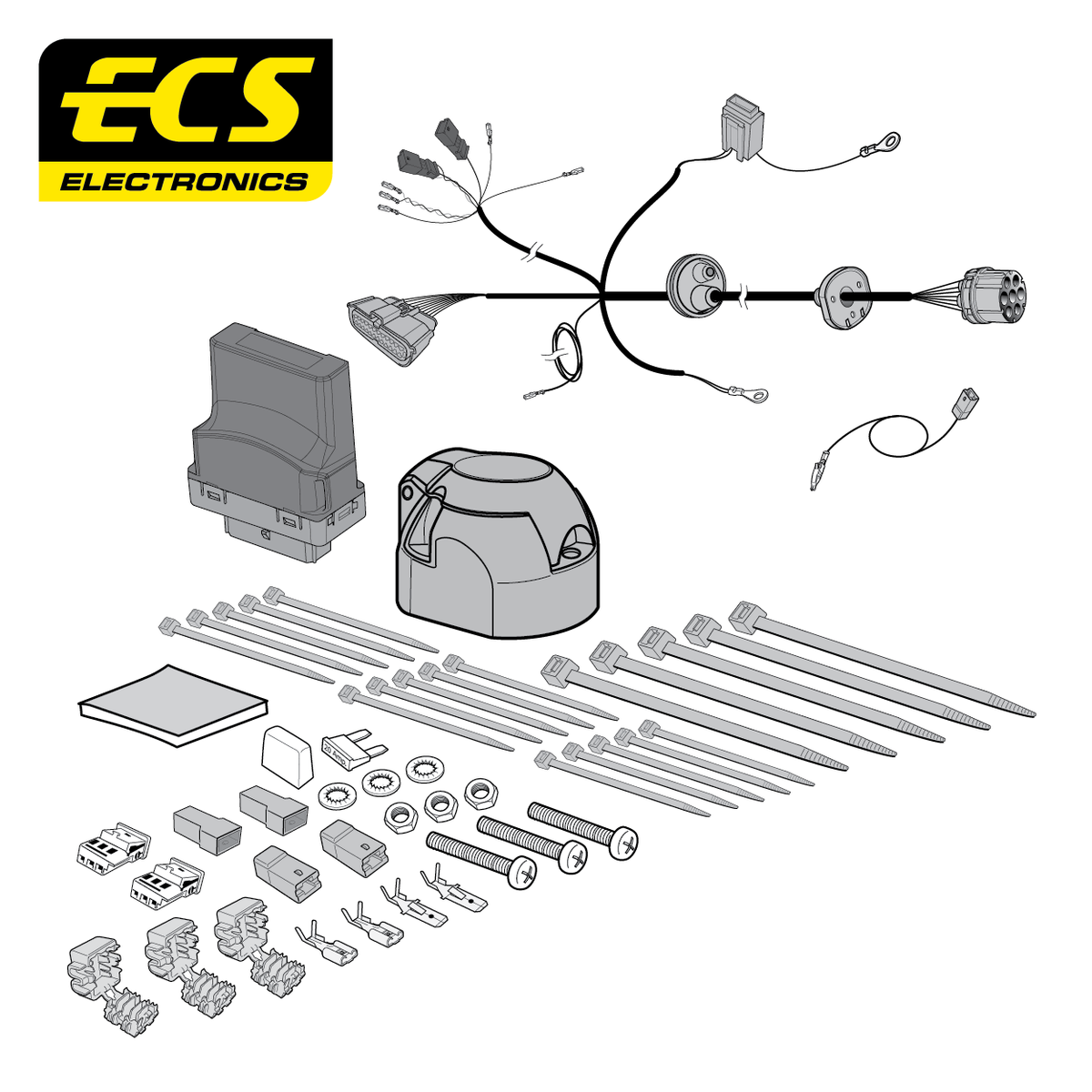ECS 7-pin Towbar Wiring Kit – Citroën / Fiat / Peugeot / Toyota +1 (multi-fit) 2021+ [FI05407MU]
