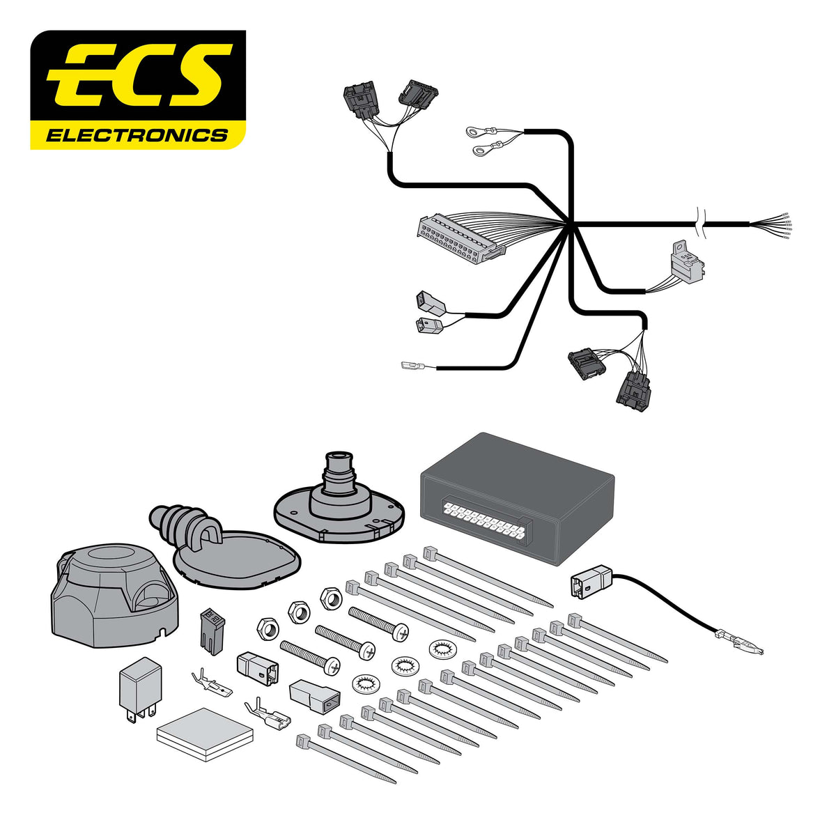 ECS 7-pin Towbar Wiring Kit – Fiat Grande Panda 2025+ [FI05707U]