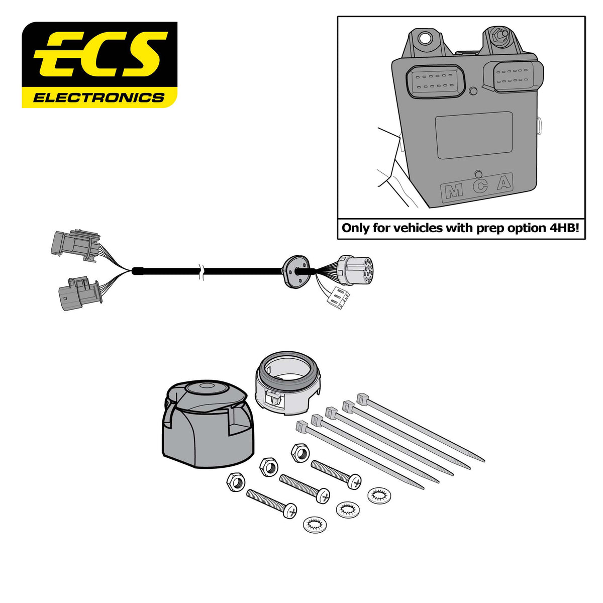 ECS 13-pin Towbar Wiring Kit – Citroën / Fiat / Peugeot / Toyota +1 (multi-fit) 2014+ [FI05813MU]