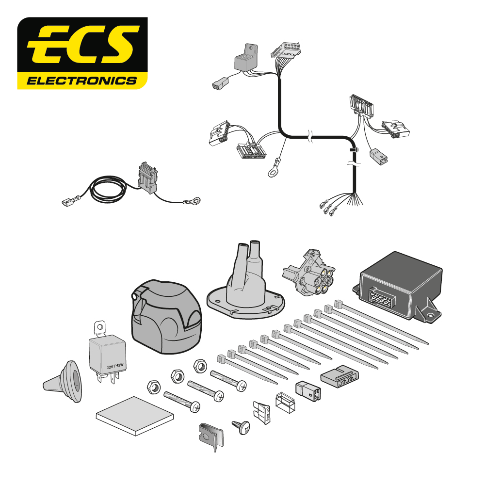 ECS 7-pin Towbar Wiring Kit – Ford Mondeo 2001–2008 [FR011BLU]