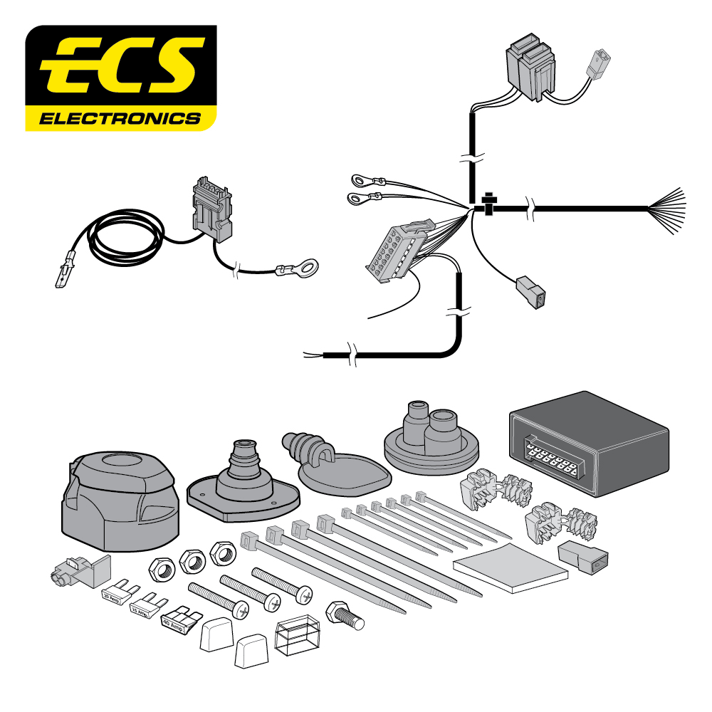ECS 13-pin Towbar Wiring Kit – Ford Kuga / Tourneo Connect / Transit Connect 2013–2020 [FR066D1U]