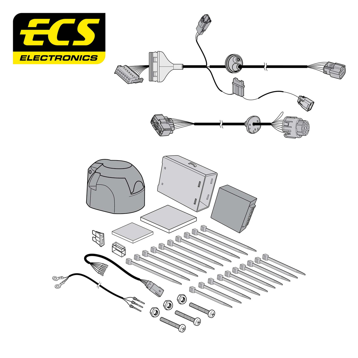 ECS 7-pin Towbar Wiring Kit – Ford Transit 2016–2024 [FR08707U]