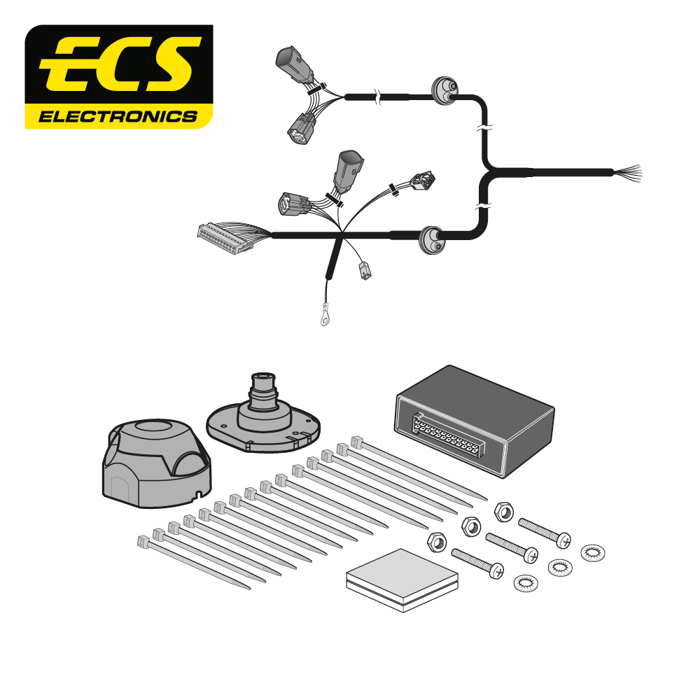 ECS 7-pin Towbar Wiring Kit – Ford Transit Courier 2014–2023 [FR10007U]