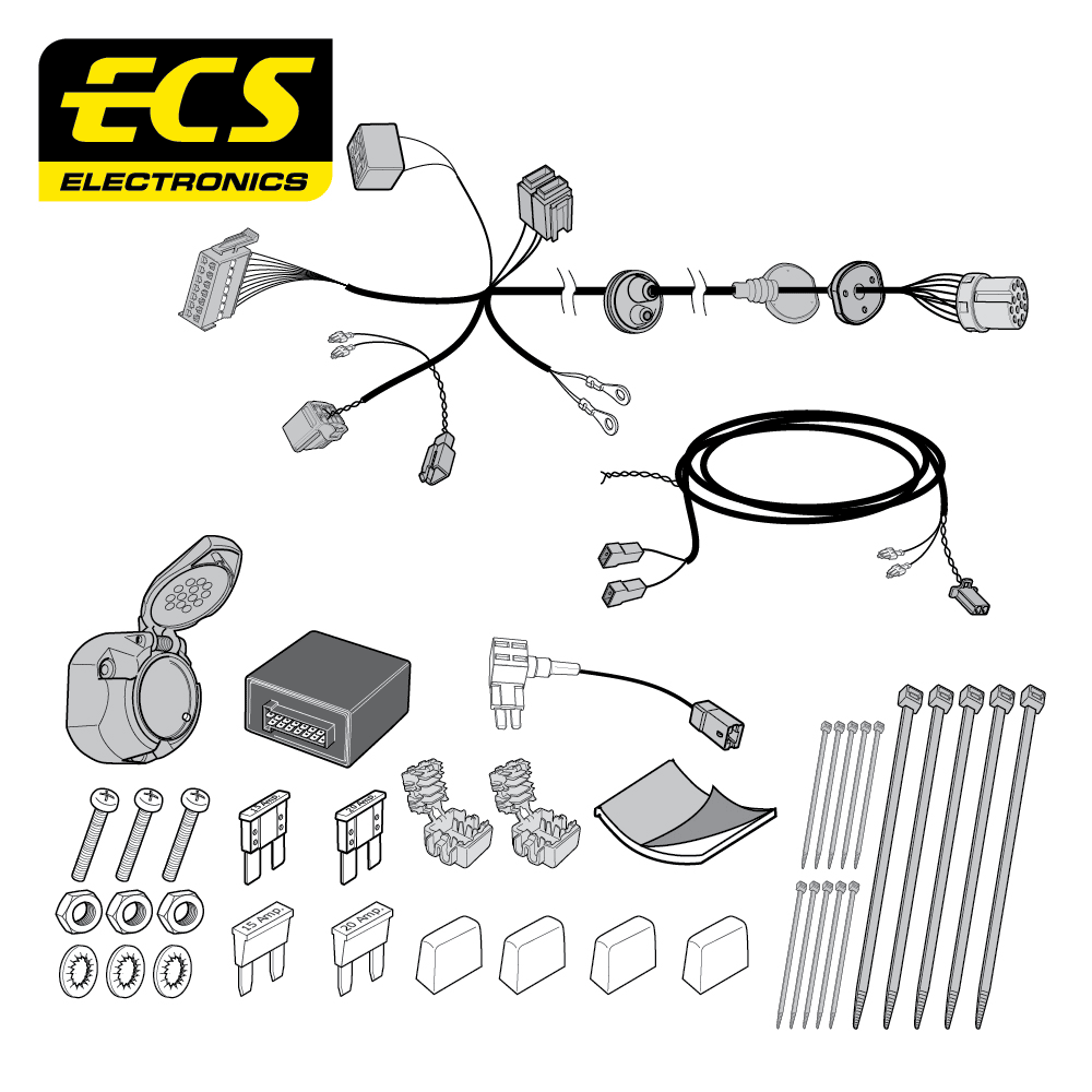 ECS 13-pin Towbar Wiring Kit – Ford Galaxy / Mondeo / S-Max 2014+ [FR10613U]