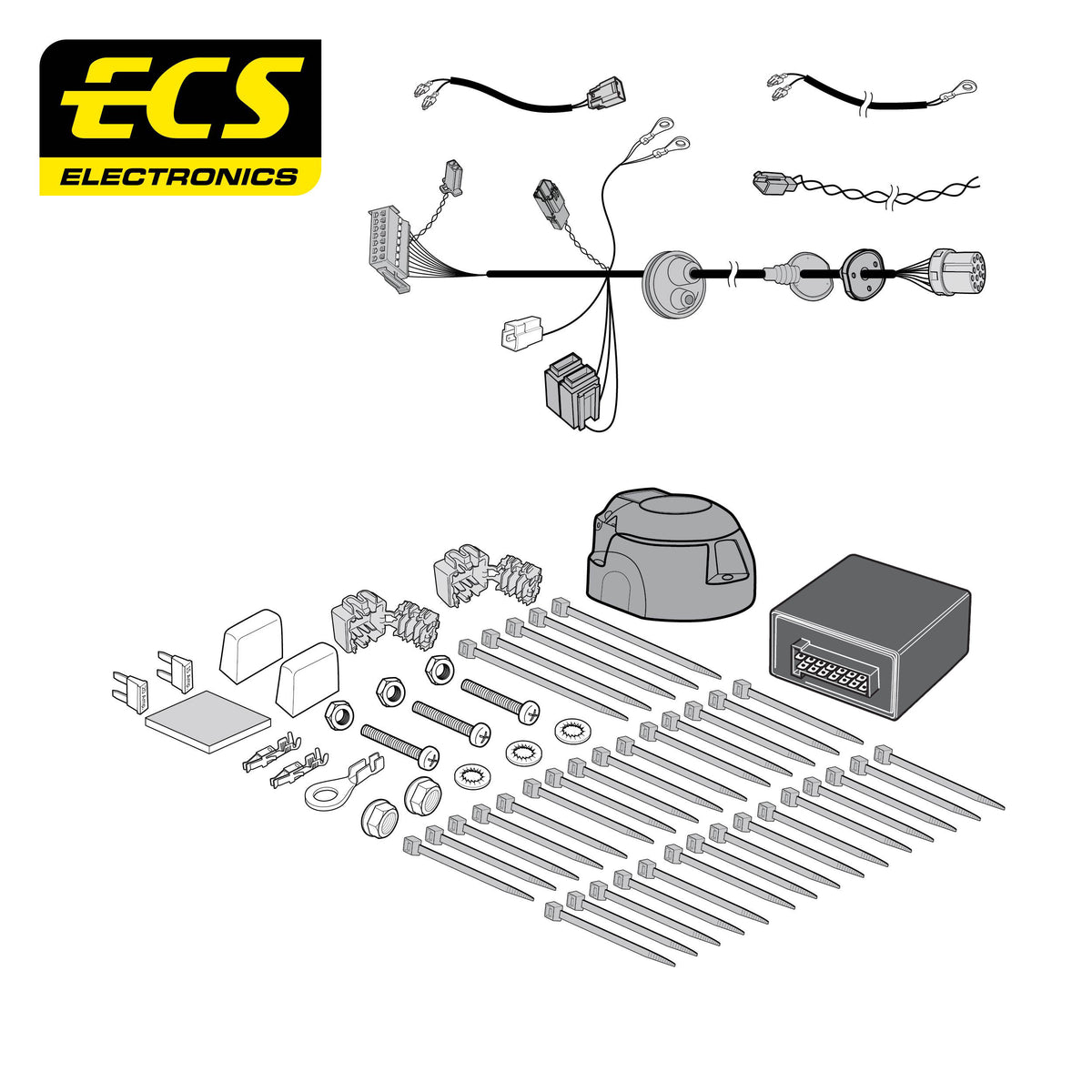 ECS 13-pin Towbar Wiring Kit – Ford E-Transit / Transit 2024+ [FR12213U]