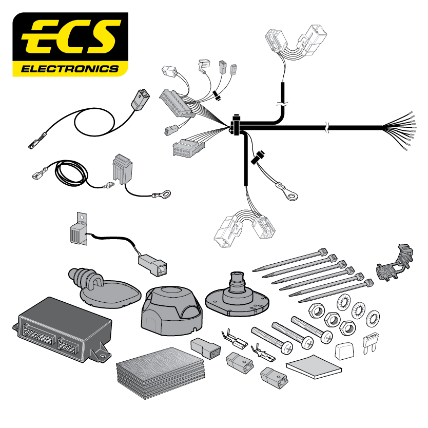 ECS 7-pin Towbar Wiring Kit – Hyundai Bayon / i20 2020+ [HY14207U]