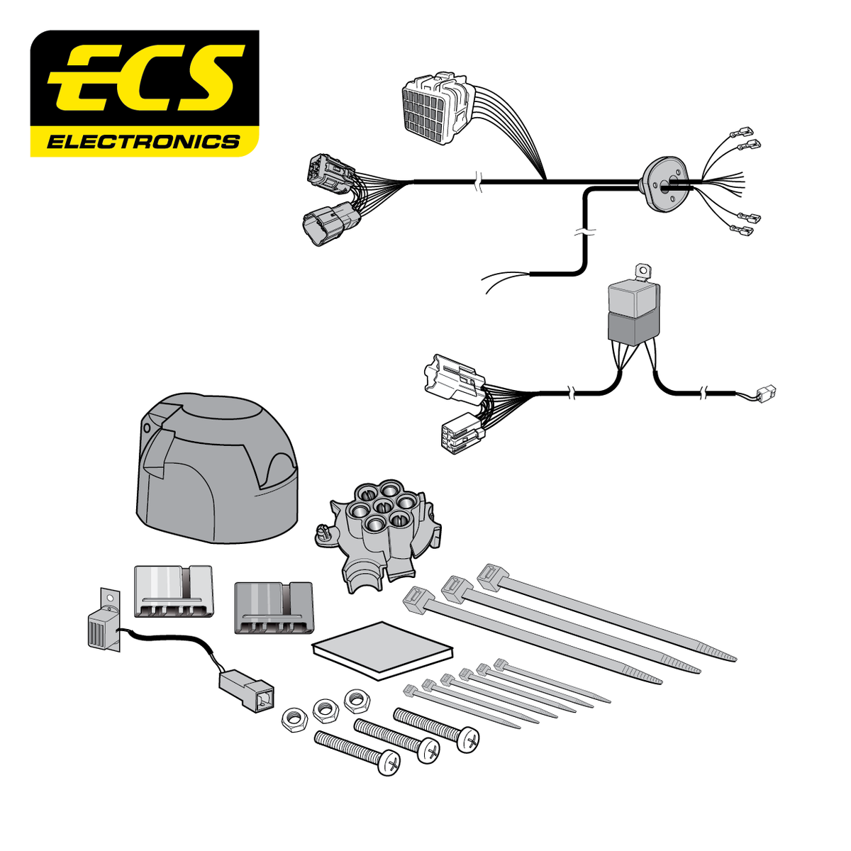 ECS 7-pin Towbar Wiring Kit – Isuzu D-Max 2012–2020 [IS002BOU]