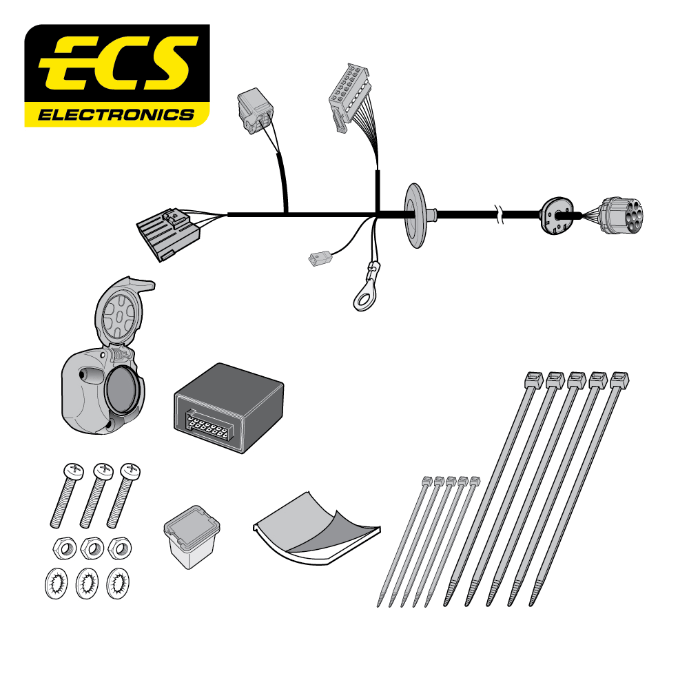 ECS 7-pin Towbar Wiring Kit – Jaguar XF Sportbrake 2017–2020 [JG00807U]