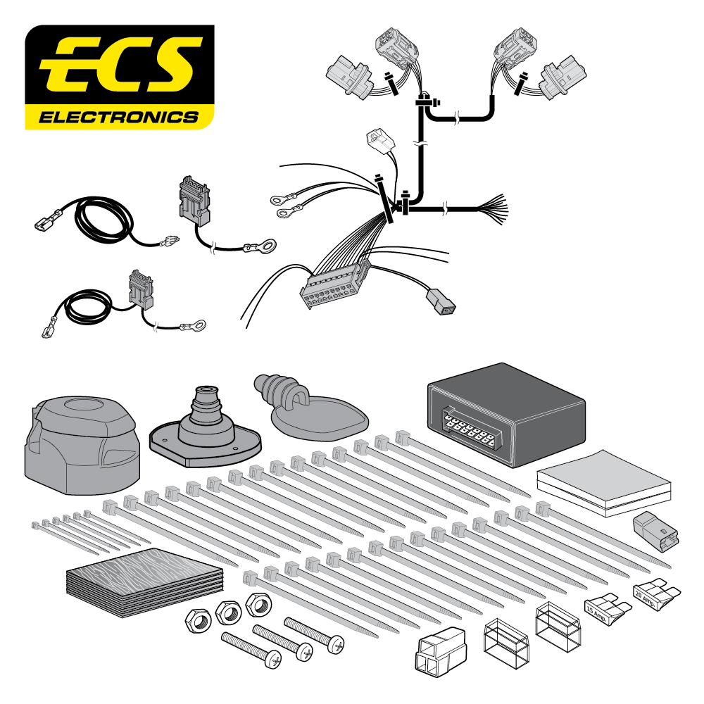 ECS 13-pin Towbar Wiring Kit – Kia Carens IV 2013+ [KI068DHU]