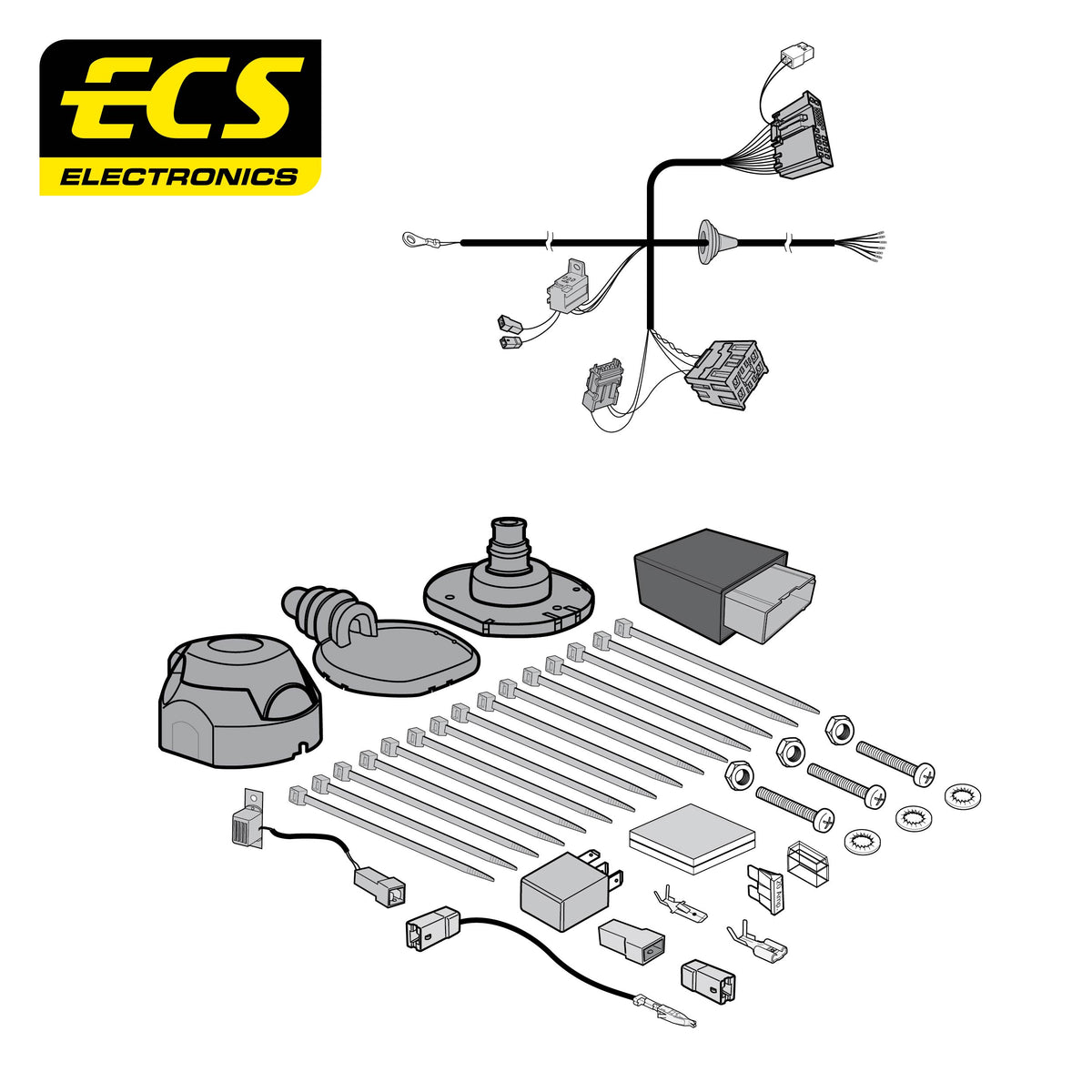 ECS 7-pin Towbar Wiring Kit – Kia EV2 / EV3 / EV4 +2 more 2024+ [KI17007U]