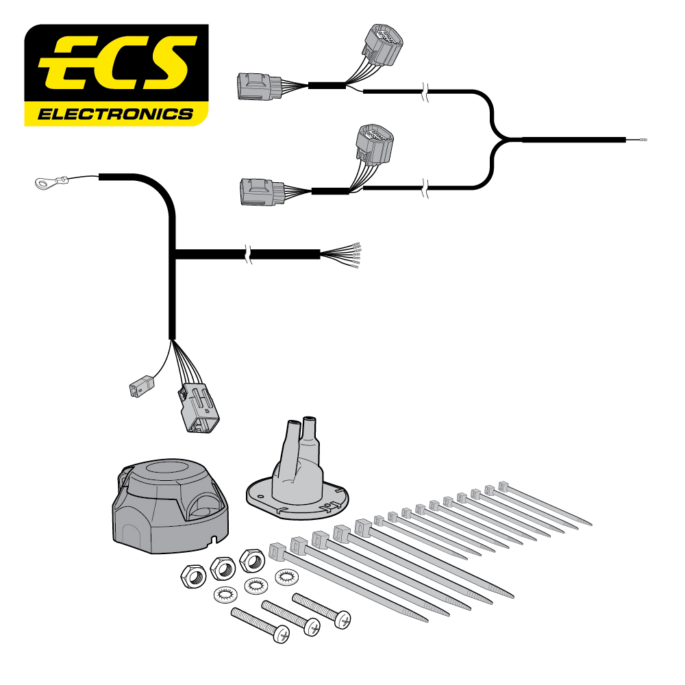 ECS 7-pin Towbar Wiring Kit – Land Rover / Range Rover (multi-fit) 2009–2017 [LR01007U]