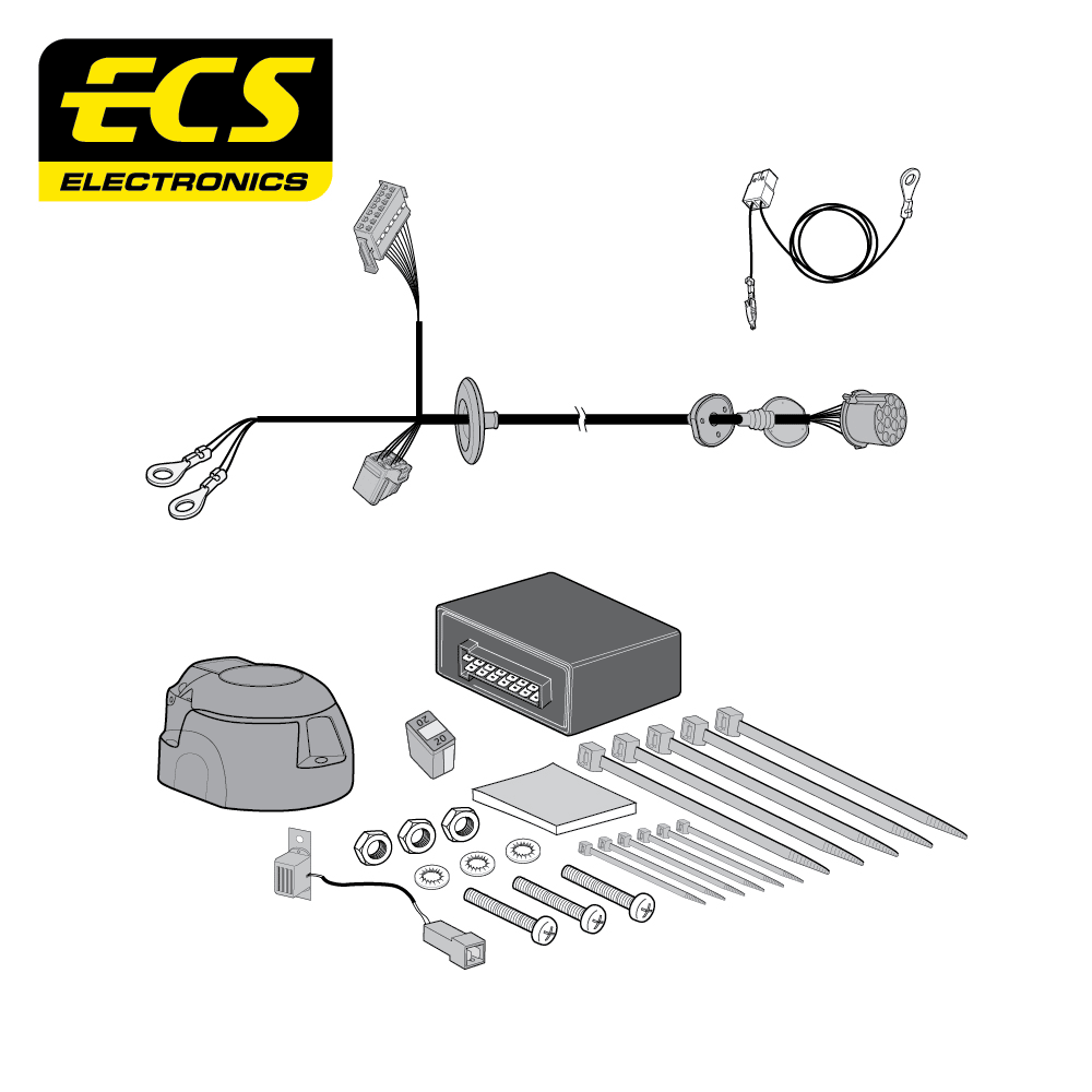 ECS 13-pin Towbar Wiring Kit – Land Rover / Range Rover (multi-fit) 2019–2020 [LR02113U]