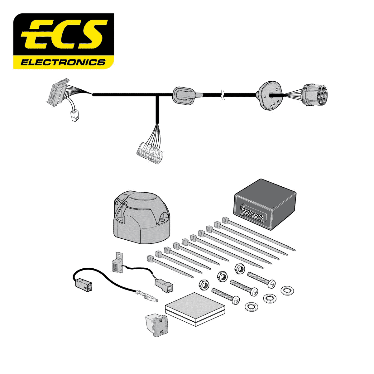 ECS 7-pin Towbar Wiring Kit – Land Rover Discovery 5 2021+ [LR02707U]