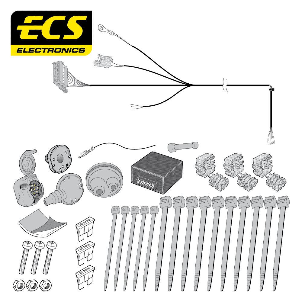 ECS 7-pin Towbar Wiring Kit – Mercedes-Benz C Class / CLK / E Class 2000–2009 [MB074B1U]