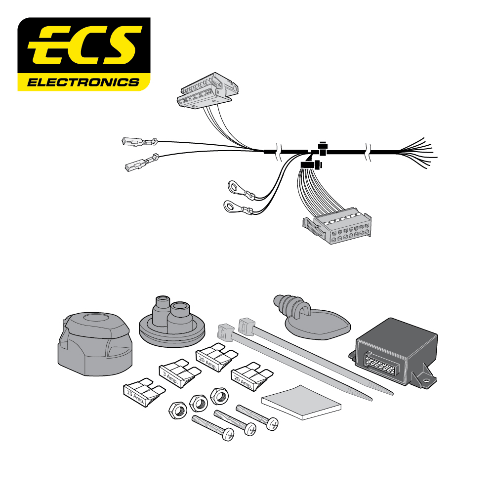 ECS 13-pin Towbar Wiring Kit – Mercedes-Benz C Class / CLS Shooting Brake / E Class +1 more 2007+ [MB076D1U]