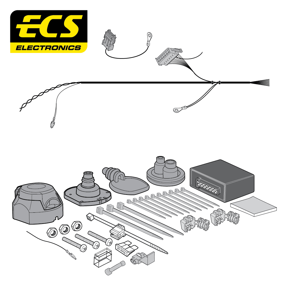 ECS 7-pin Towbar Wiring Kit – Mercedes-Benz A Class / B Class / CLA +1 more 2012–2020 [MB077B1U]