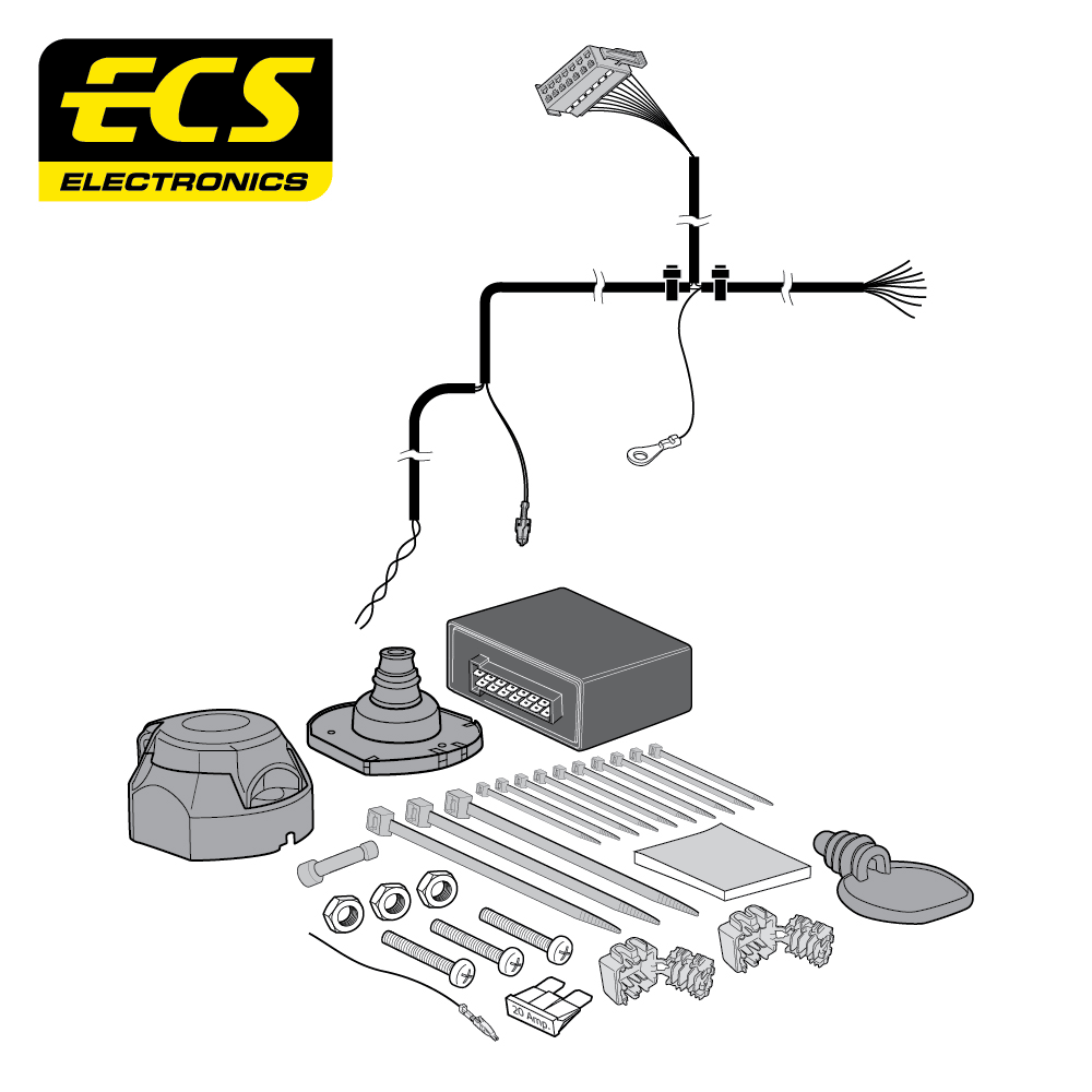ECS 7-pin Towbar Wiring Kit – Mercedes-Benz GLE / M Class 2011–2020 [MB078B1U]