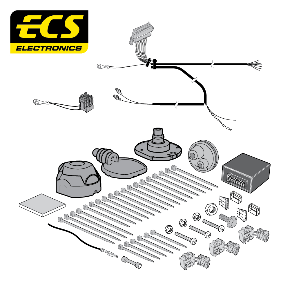 ECS 7-pin Towbar Wiring Kit – Mercedes-Benz EQV / eVito / V Class +1 more 2014–2024 [MB081B1U]