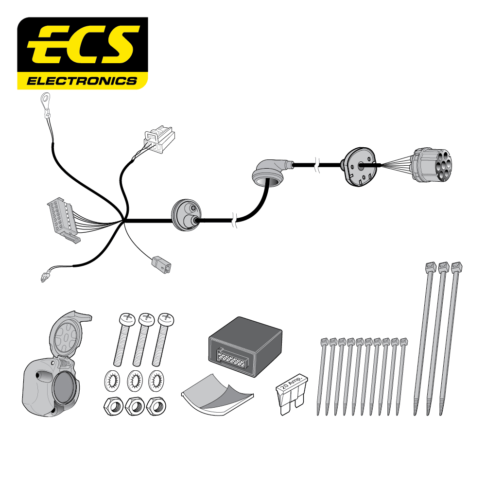 ECS 7-pin Towbar Wiring Kit – Mercedes-Benz CLS / E Class / GLE +1 more 2016+ [MB08307U]