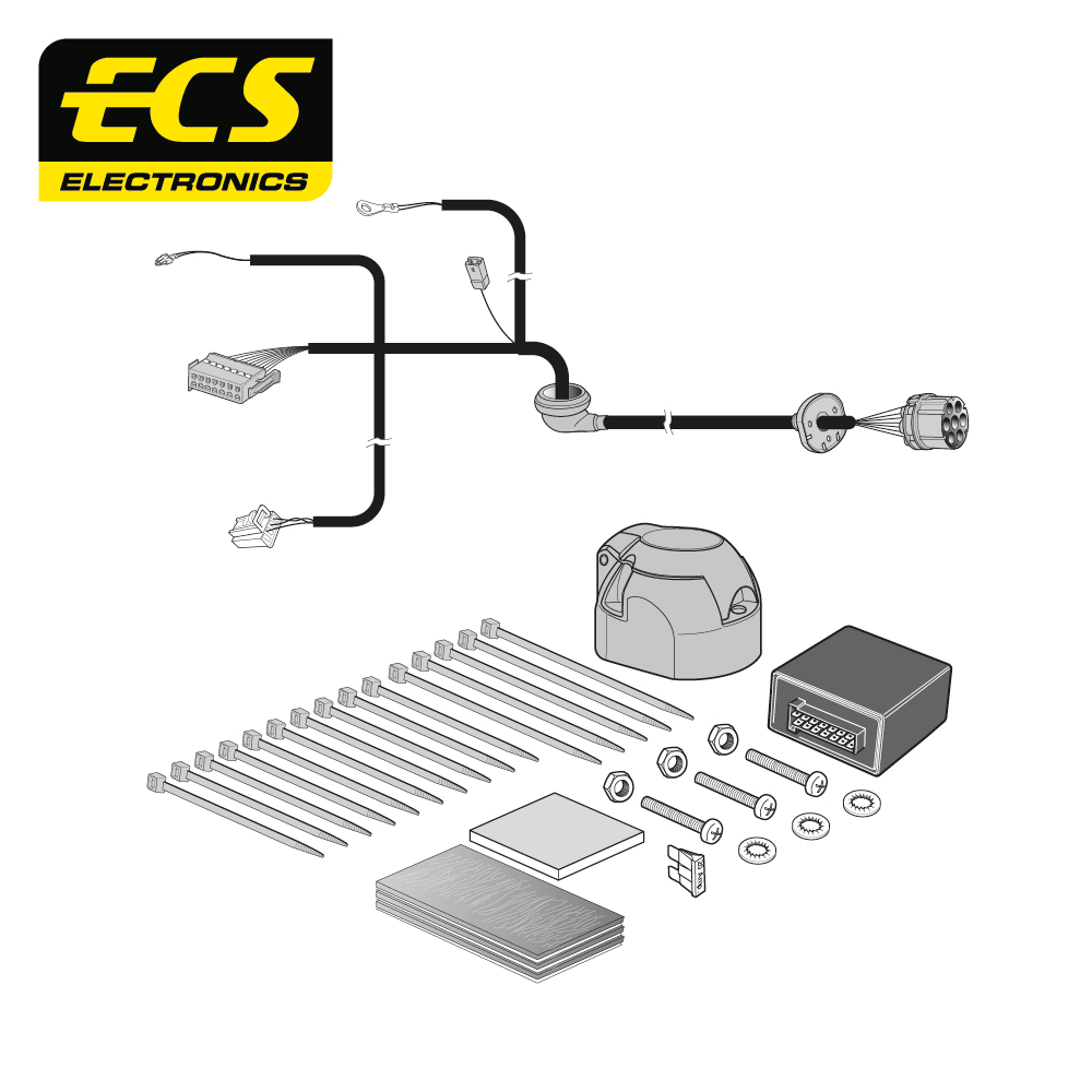 ECS 7-pin Towbar Wiring Kit – Mercedes-Benz C Class / GLC 2014–2019 [MB08707U]