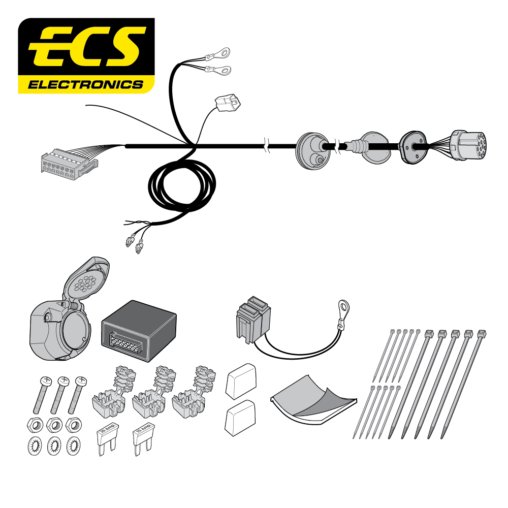 ECS 13-pin Towbar Wiring Kit – Mercedes-Benz A Class / B Class / CLA +2 more 2018+ [MB09713U]