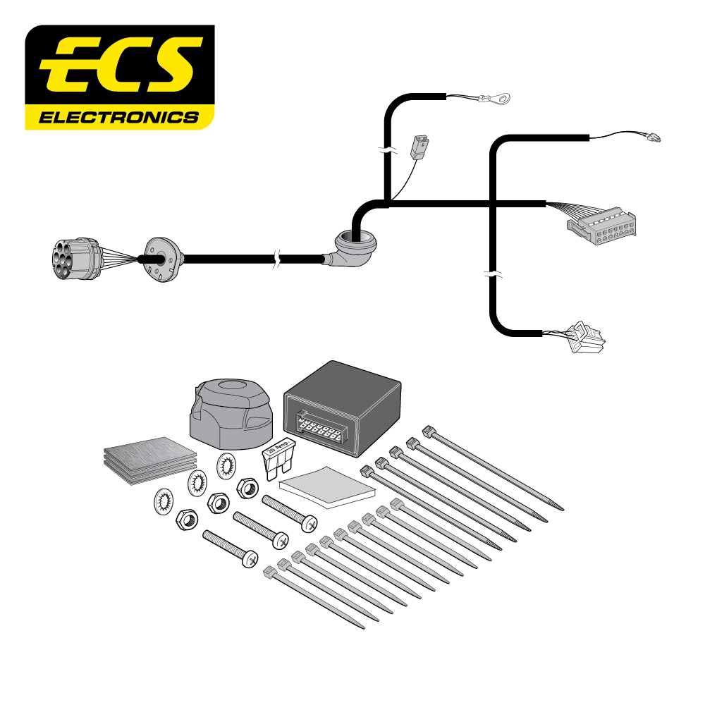 ECS 7-pin Towbar Wiring Kit – Mercedes-Benz C Class / EQC / GLC 2018+ [MB09907U]