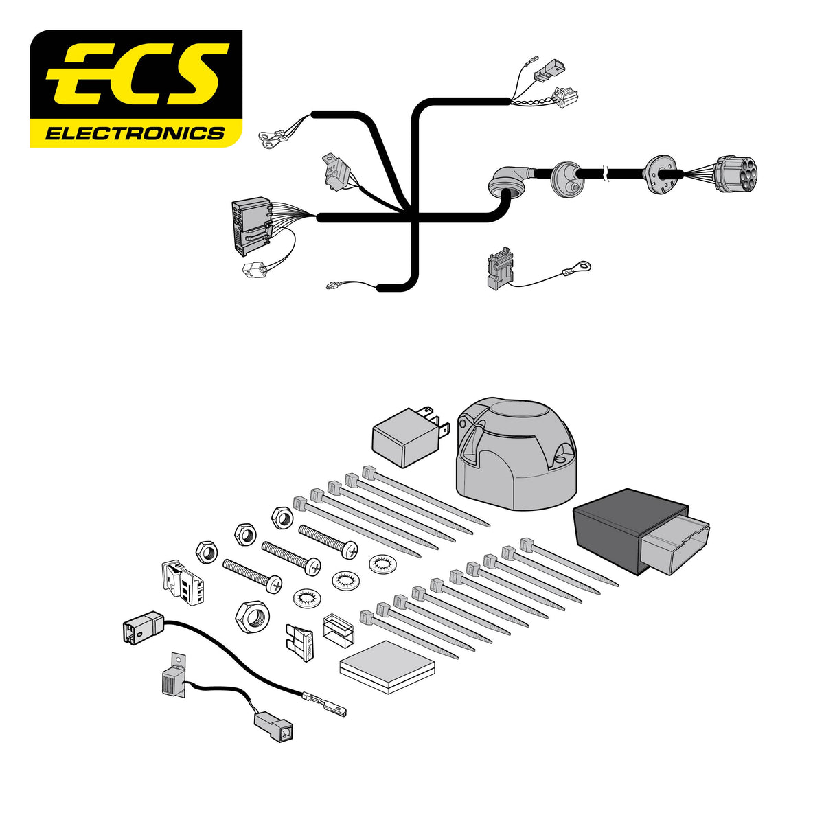 ECS 7-pin Towbar Wiring Kit – Mercedes-Benz EQE 2022+ [MB11107U]