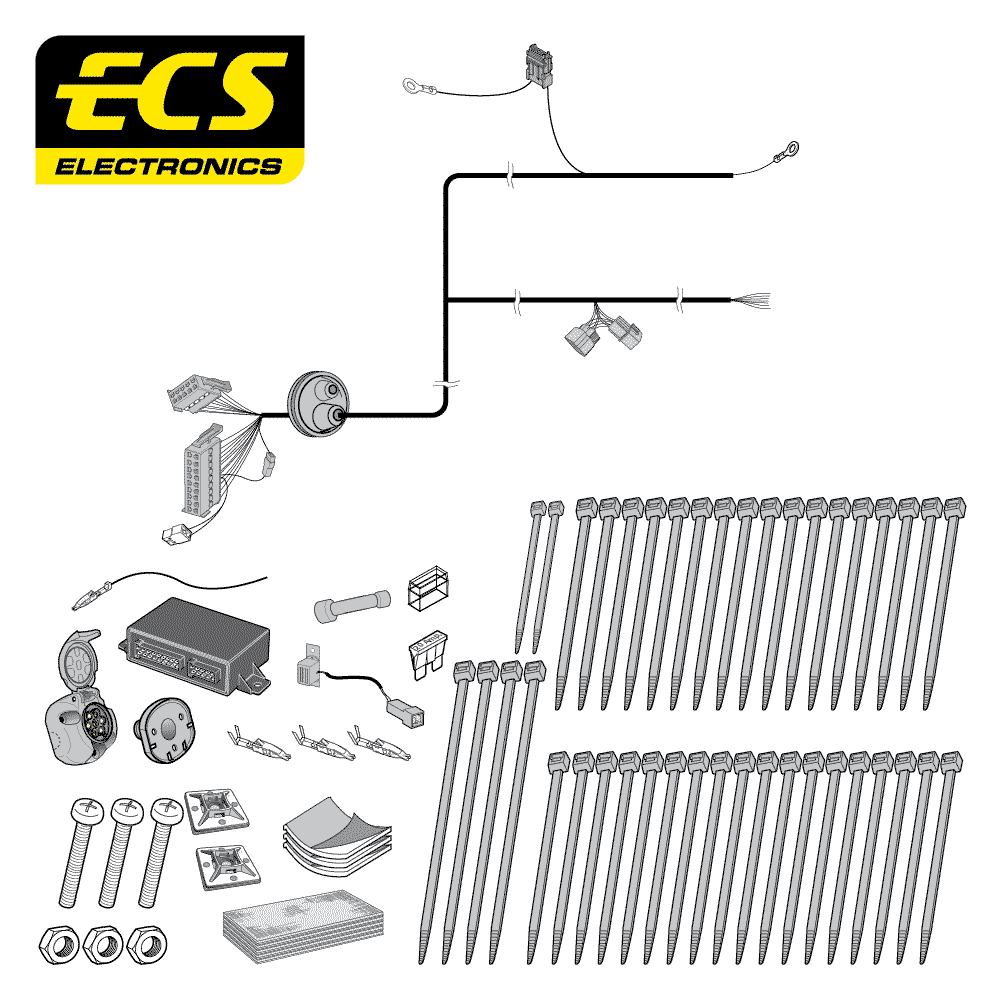 ECS 7-pin Towbar Wiring Kit – Fiat / Mitsubishi (multi-fit) 2015+ [MT131BHU]