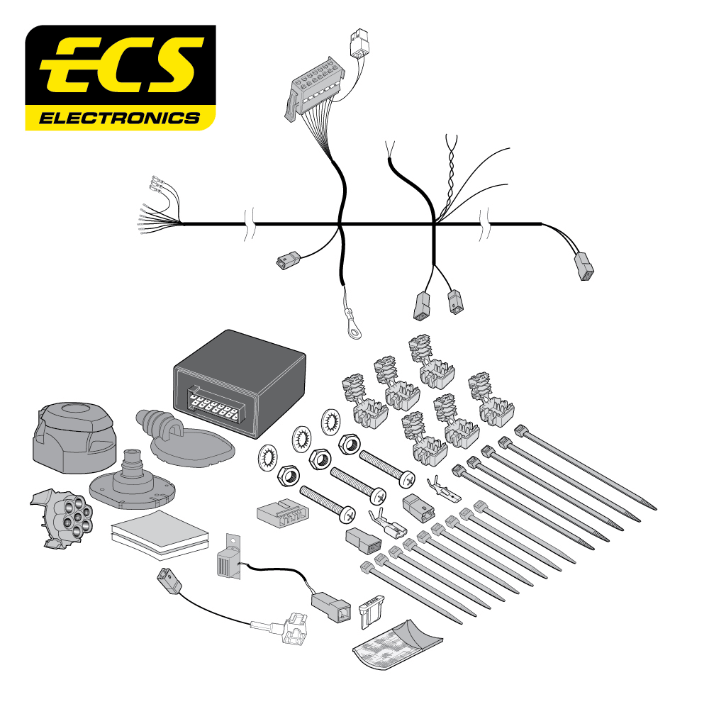 ECS 7-pin Towbar Wiring Kit – Mazda 3 / 6 / CX-5 2012+ [MZ15307U]