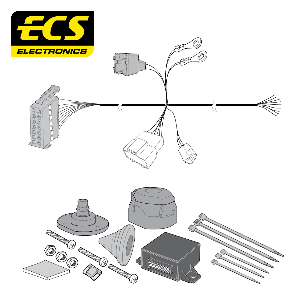 ECS 13-pin Towbar Wiring Kit – Nissan Qashqai / X-Trail 2014–2022 [NI115DHU]