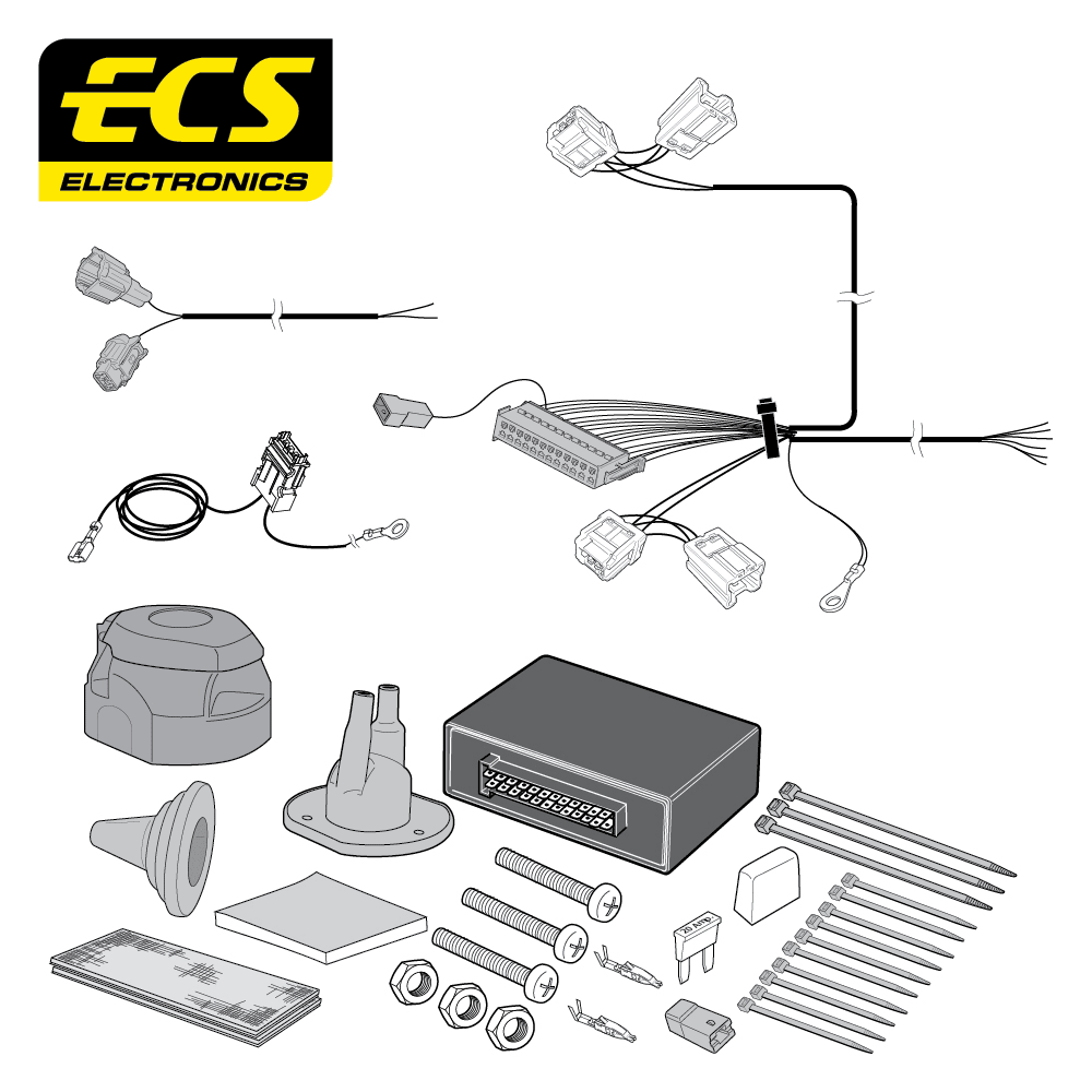 ECS 13-pin Towbar Wiring Kit – Nissan Micra 2013–2017 [NI116DHU]