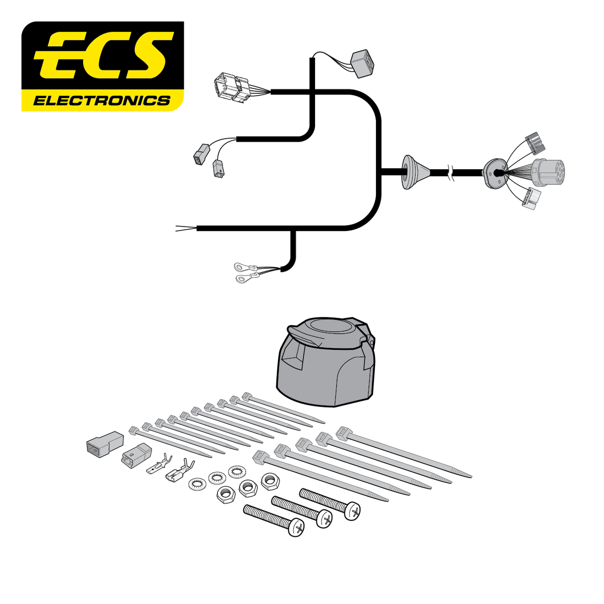 ECS 13-pin Towbar Wiring Kit – Nissan Qashqai 2007–2014 [NI15113U]
